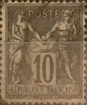 Stamps France -  Intercambio 1,00 usd 10 cents. 1877