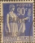 Stamps France -  Intercambio 0,20 usd 90 cents 1938