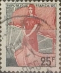 Stamps : Europe : France :  Intercambio 0,20 usd 25 francos 1959