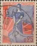 Stamps France -  Intercambio 0,20 usd 25 cents. 1960