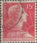 Stamps France -  Intercambio 0,20 usd 15 francos 1955