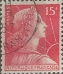 Sellos de Europa - Francia -  Intercambio 0,20 usd 15 francos 1955