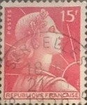 Sellos de Europa - Francia -  Intercambio 0,20 usd 15 francos 1955