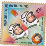 Stamps Burundi -  aeronáutica- cooperación en el espacio Usa- Urss