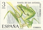 Stamps : Europe : Spain :  FAUNA HISPANICA. RANITA DE SAN ANTONIO. Hyla arborea. EDIFIL 2274