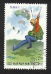 Stamps : Asia : North_Korea :  Parachutists landing