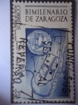 Stamps Spain -  Ed:2320- Bimilenario de Zaragoza- Plano de Cesar augusta.