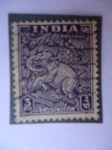 Stamps : Asia : India :  Elefante -Ajanta Panel.