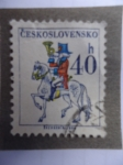 Stamps Czechoslovakia -  Ceskoslovensko - Pastillon-Correo a Caballo.