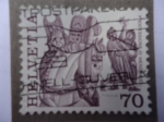 Stamps Switzerland -  Processione di Mendricio