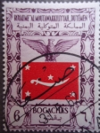 Stamps : Asia : Yemen :  Duyémen- Bandera y escudo del Reino Mutawakkilita del Yemen.