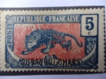 Sellos de Europa - Francia -  oubangui-Chari - Leopardo (Panthera pardus) - Colonia Francesa