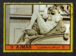 Stamps United Arab Emirates -  Ajman,  Sculptures by Michelangelo Buonarroti