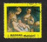 Stamps United Arab Emirates -  Manama, La Sagrada Familia