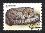 Stamps : Asia : Kyrgyzstan :  Leopardo de Las Nieves