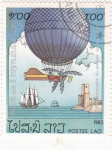 Stamps Laos -  globo aerostático