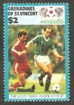 Stamps Saint Vincent and the Grenadines -  Mundial de fútbol México 86, jugador norirlandés 
