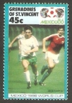 Sellos de America - San Vicente y las Granadinas -  Mundial de fútbol México 86, jugador búlgaro