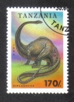 Stamps : Africa : Tanzania :  Animales Prehistoricos 