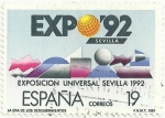 Stamps Spain -  EXPOSICIÓN UNIVERSAL SEVILLA. EXPO´92. LOGOTIPO DE LA EXPO. EDIFIL 2875