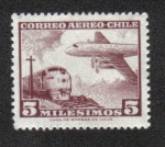 Sellos de America - Chile -  Ferrocaril y Aeronave