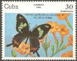 Stamps Cuba -  MARIPOSAS.  PARIDES  GUNDIACHIANUS  CALZADILLAE.