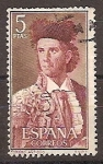 Stamps : Europe : Spain :  ESPAÑA SEGUNDO CENTENARIO USD Nº 1265 (0) 5P CASTAÑO Y BURDEOS TOROS