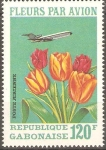 Stamps Gabon -  TULIPANES  Y  JET