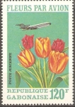 Stamps : Africa : Gabon :  TULIPANES  Y  JET