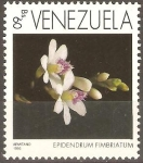 Stamps : America : Venezuela :  ORQUÌDEAS.  EPIDENDRUM  FIMBRIATUM.