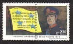 Stamps Chile -  Rene ́ Schneider and Army Flag