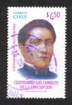 Stamps Chile -  Sub Teniente Luis Crúz Martínez
