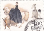 Stamps Russia -  mujer a caballo