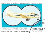 Sellos de Africa - Mozambique -  DOVE-DH 1104-historia de la aviación de Mozambique