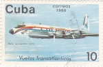 Sellos de America - Cuba -  vuelos transatlánticos