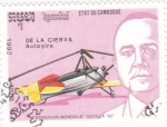 Stamps Cambodia -  De la Cierva- autogiro