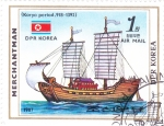 Stamps North Korea -  barco antiguo