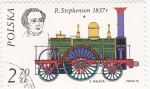 Stamps Poland -  ferrocarriles de vapor y personaje