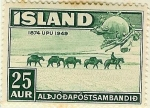 Stamps : Europe : Iceland :  Caravana por la nieve