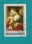 Stamps Equatorial Guinea -  Navidad 71 - PINTURA - J G Mabuse - Virgen con el Niño - El Prado