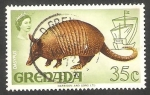 Stamps : America : Grenada :  292 - Elizabeth II, fauna dasypus