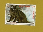 Stamps Equatorial Guinea -  FELINOS - Gato Burmés marrón