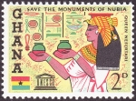 Stamps Ghana -  EGIPTO - Monumentos de Nubia, desde Abu Simbel hasta Philae