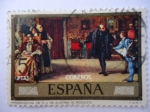 Stamps Spain -  Ed:2207 - Presentación de Don Juan de Austria a Carlos I- Oleo de:E.Rosales.