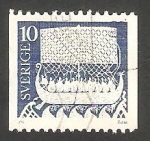 Stamps Sweden -  779 - Escultura sobre piedra de Gotland, barco vikingo