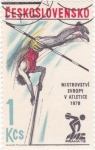 Stamps Czechoslovakia -  salto de pértiga-Praga-78