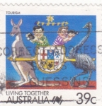 Stamps Australia -  canguro y turismo