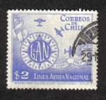 Stamps Chile -  Línea Aérea Nacional