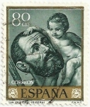 Stamps Spain -  JOSEP RIBERA, EL ESPAÑOLETO. SAN CRISTOBAL. EDIFIL 1501