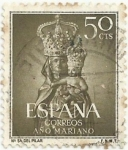 Stamps Spain -  AÑO MARIANO. NUESTRA SEÑORA DEL PILAR, EN ZARAGOZA. EDIFIL 1136